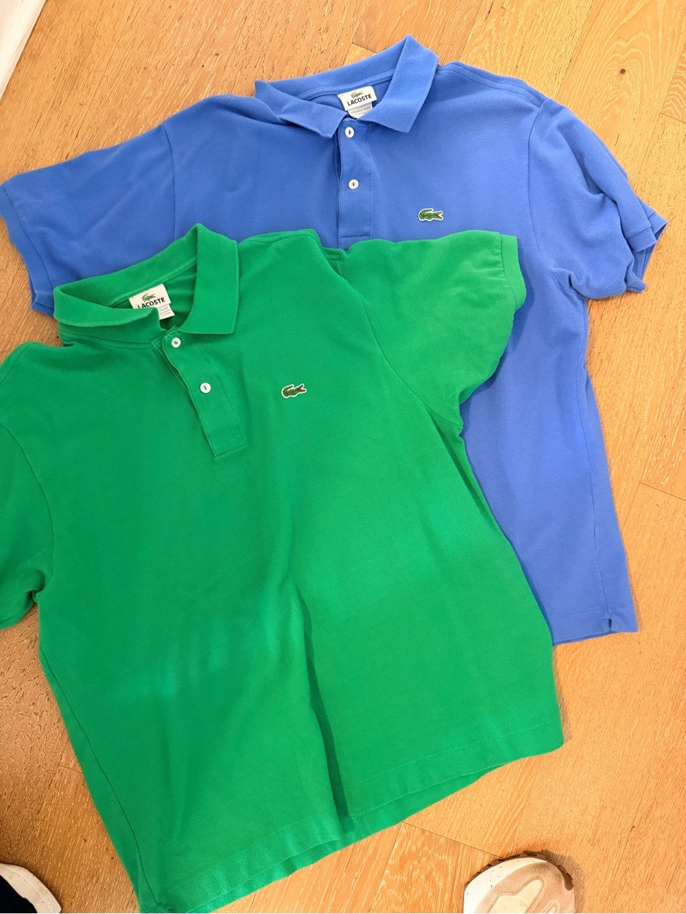Men’s Lacoste Short Sleeve Polo Shirt - Green & Blue size 6